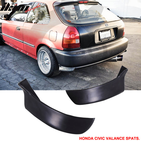 Fits 96-98 Civic 3D Mugen Front Bumper Lip + 2PC Rear Bumper Lip Valance Spats