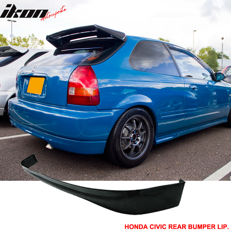 Fits Civic EK 99-00 3Dr BYS Sport Front + Rear Bumper Lip Spoiler PU