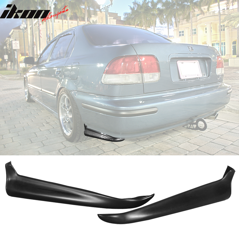 1996-1998 Honda Civic PU Valance Spats Rear Bumper Lip Spoiler 2PC