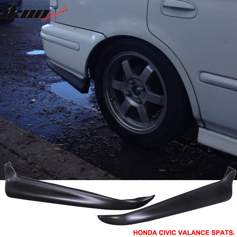 Fits 96-98 Honda Civic Mugen Style Front Bumper Lip PP + 2PCS Rear Bumper Aprons