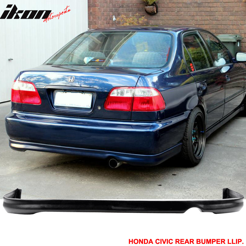 For Honda Civic 96-98 2 4Dr SIR Front + Rear Bumper Lip Spoiler PU