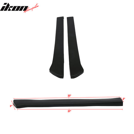 Universal 2PC CS Style 19in PU Rear Bumper Spats Sides Extension Splitter Lips