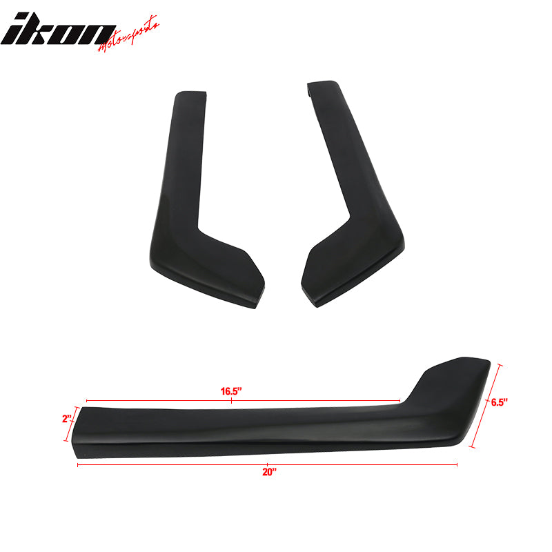 Universal 2Pc HT Style 20in PU Rear Bumper Spats Side Apron Splitter Extension