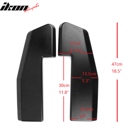 Universal V1 Style 2PCS Rear Bumper Lip Splitter Aprons Valance Sanded Black PP