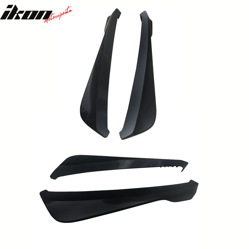 Universal V1 Style 2PCS Rear Bumper Splitters Aprons Unpainted PP