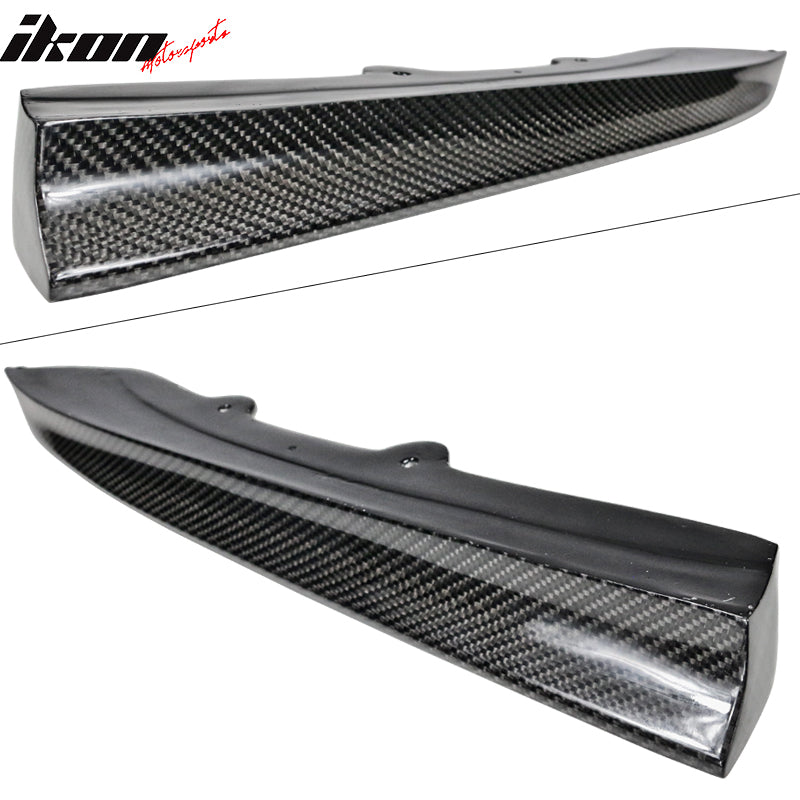 IKON MOTORSPORTS, Rear Aprons Compatible With 2012-2018 BMW F30 3 Series M-tech, Matte Carbon Fiber PSM Style Rear Bumper Lip Side Apron 2PC, 2013 2014 2015 2016 2017