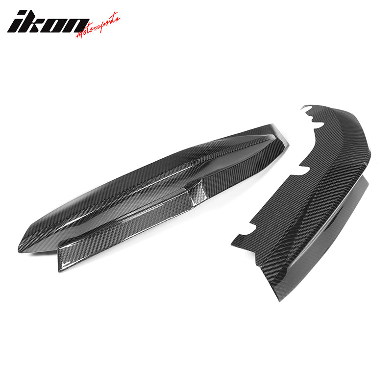 Fits 21-23 BMW G80 M3 OE Style Rear Bumper Aprons Gloss Black Dry Carbon Fiber