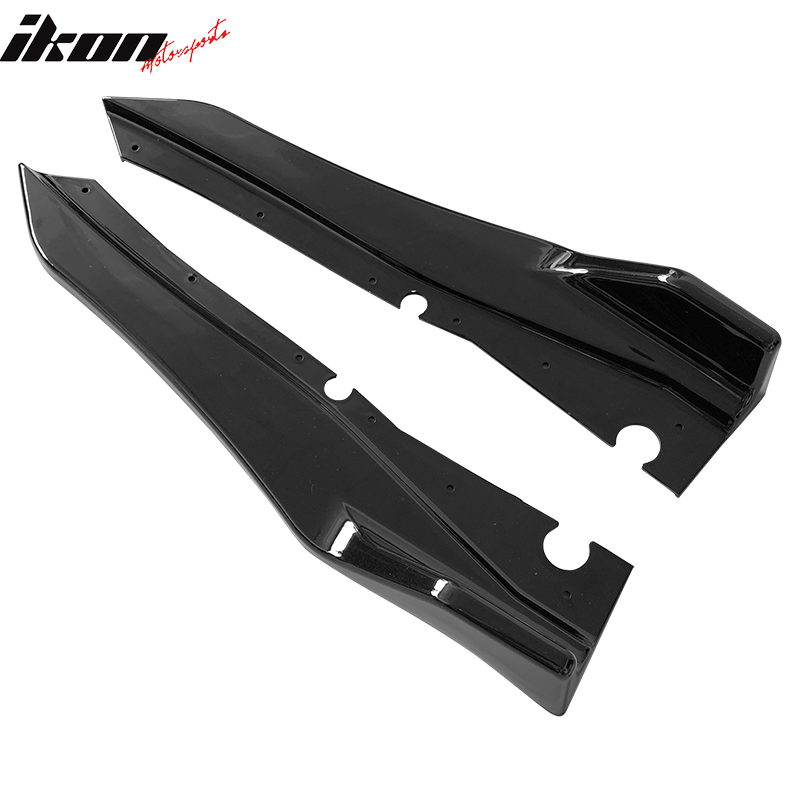 IKON MOTORSPORTS, Rear Bumper Lip Compatible With 2014-2022 Infiniti Q50, PP Rear Bumper Splitter Diffuser Pair