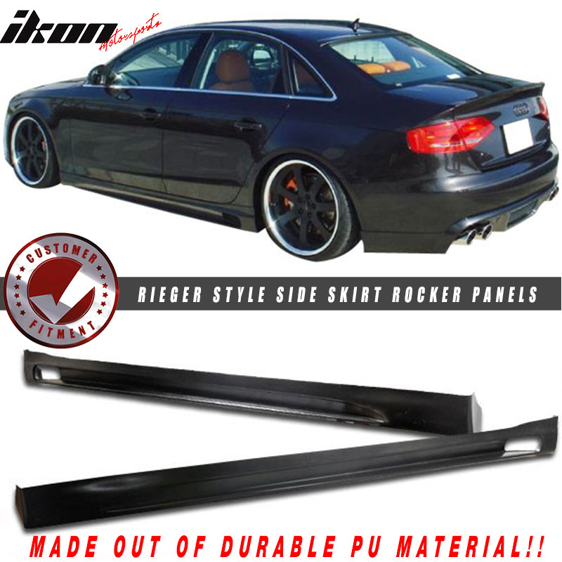 2009-2012 Audi A4 Euro RG Style Side Skirt Rocker Panel Extension PU