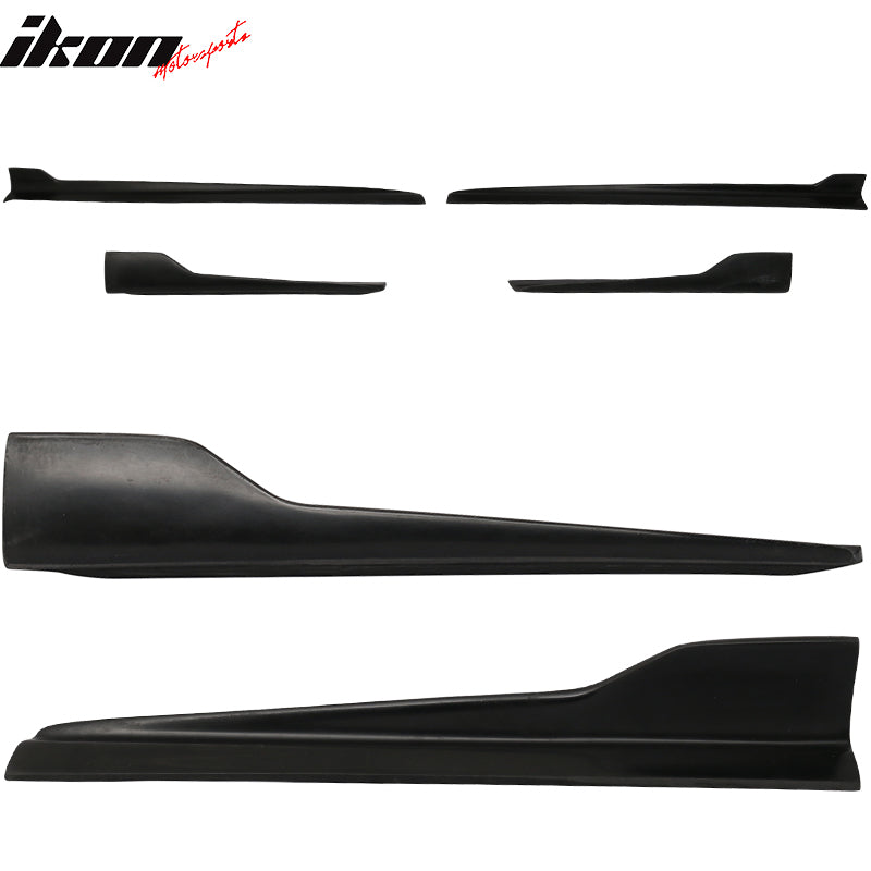 IKON MOTORSPORTS Compatible With Honda Most Models IKON Style PP Side Skirts Rocker Panels Extensions