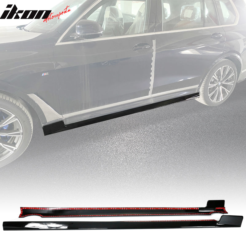 2019-2023 BMW G07 X7 M Sport Gloss Black Side Skirt Extension Pair ABS