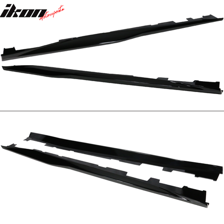 Fits 16-24 Chevy Camaro ZL1 Style Gloss Black Side Skirts ABS Pair