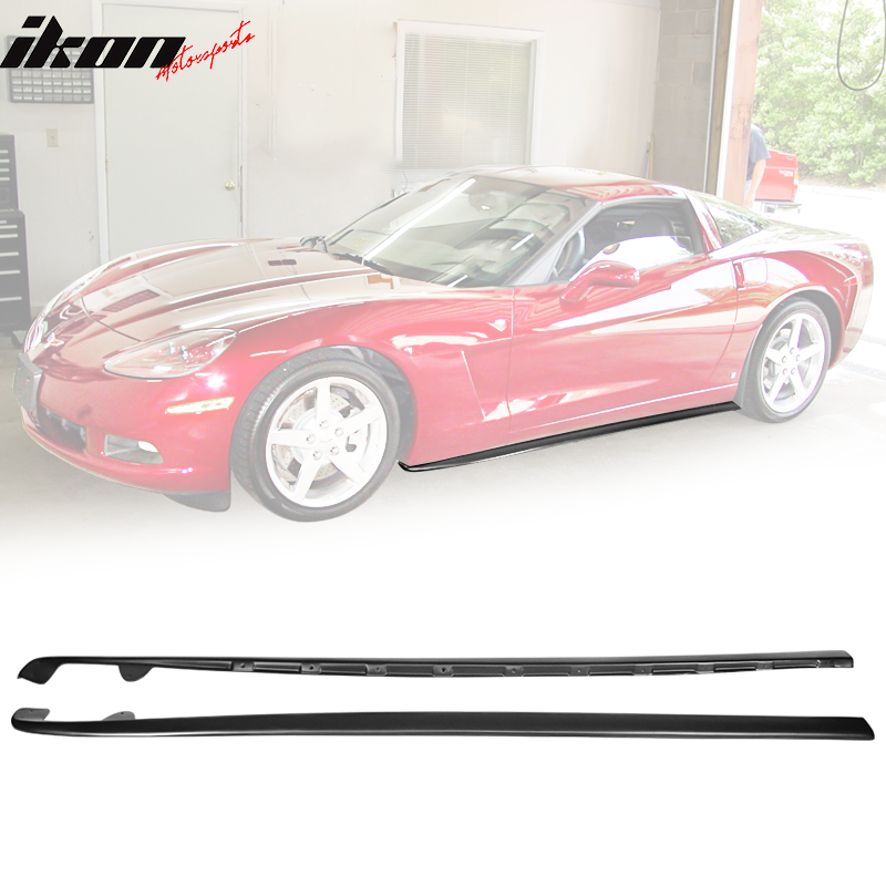 2005-2013 Chevy Corvette C6 Base ZL1 Style Matte Black Side Skirts PP