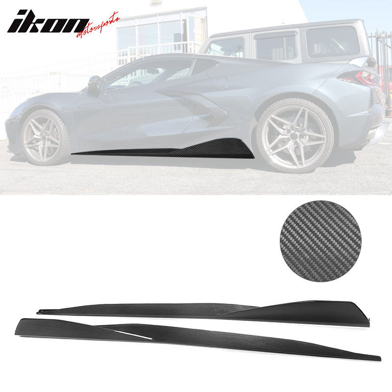 2020-2025 Chevy Corvette C8 5VM Style Carbon Fiber CF Side Skirts 2PCS