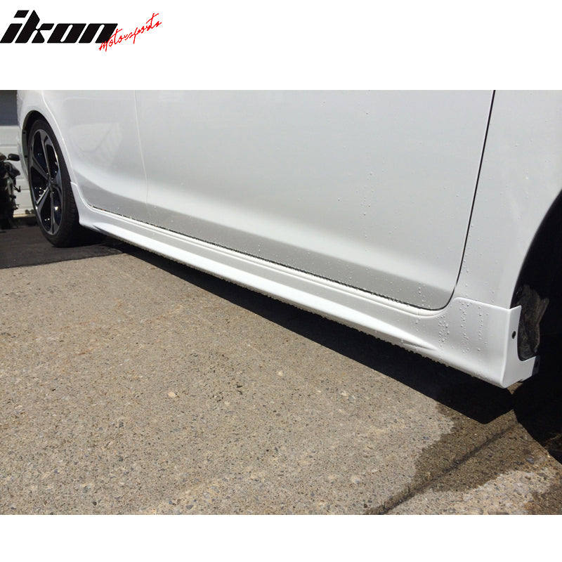 Side Skirts Compatible With 2006-2011 Honda Civic, Black PU Sideskirts Rocker Moulding Trim Bottom Line by IKON MOTORSPORTS, 2007 2008 2009 2010