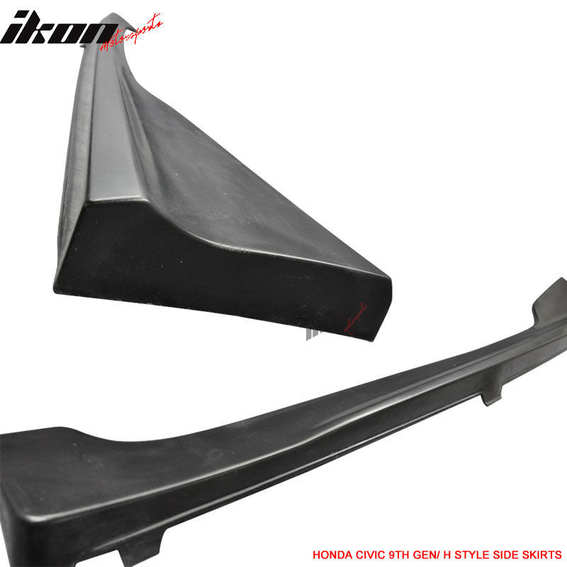 Fits 12-15 Honda Civic Coupe HF-P Style Side Skirt Extension Unpainted Black PU