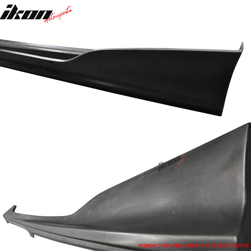 Fits 12-15 Honda Civic Coupe HF-P Style Side Skirt Extension Unpainted Black PU