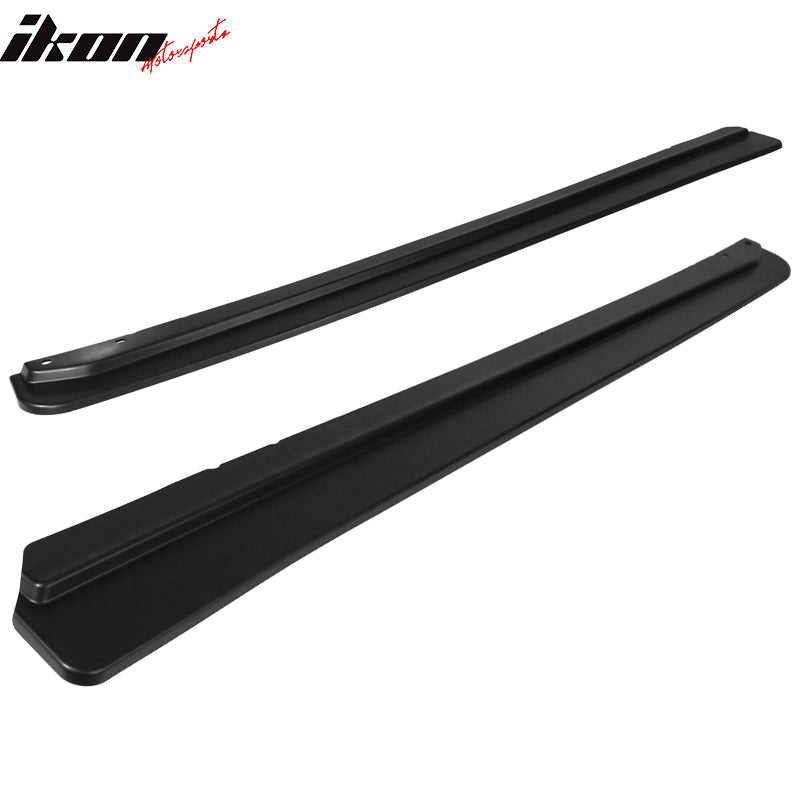 IKON MOTORSPORTS, Side Skirts Compatible With 1990-1997 Mazda Miata, FD Style Unpainted Black Rocker Panel Bottom Line Underbody Lip PP Polypropylene, 1992 1993 1995 1996