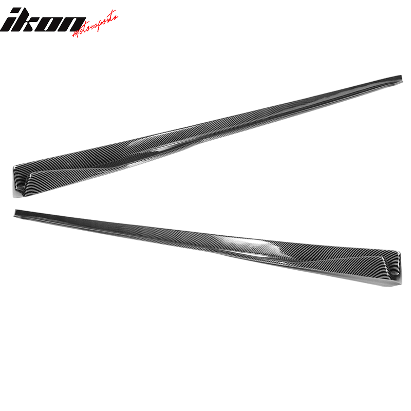 Fits 17-24 Tesla Model 3 Side Skirts Matte / Gloss Black Carbon Fiber Print