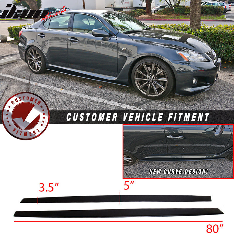 Universal 80 x 5 Inch Curve Designed Flat Bottom Line Side Skirts