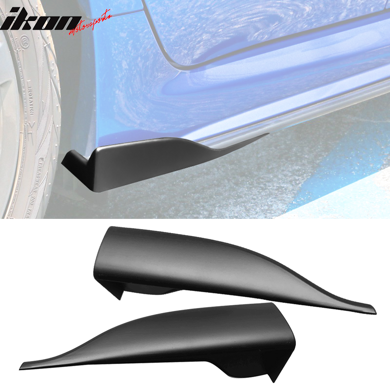 Universal V2 Style Black Endcaps Add On For Side Skirt Extensions PP