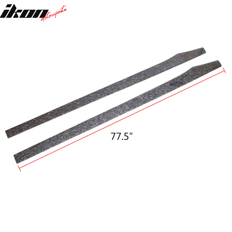 Universal 77.5" Side Skirts Flat Bottom Line Forged Carbon Fiber