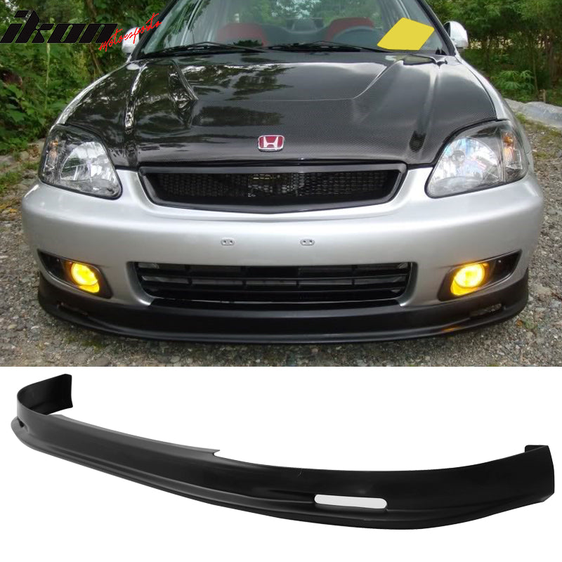 Compatible With Honda Civic 99-00 4D PP Front Bumper Lip Spoiler PP + Sun Window Visor