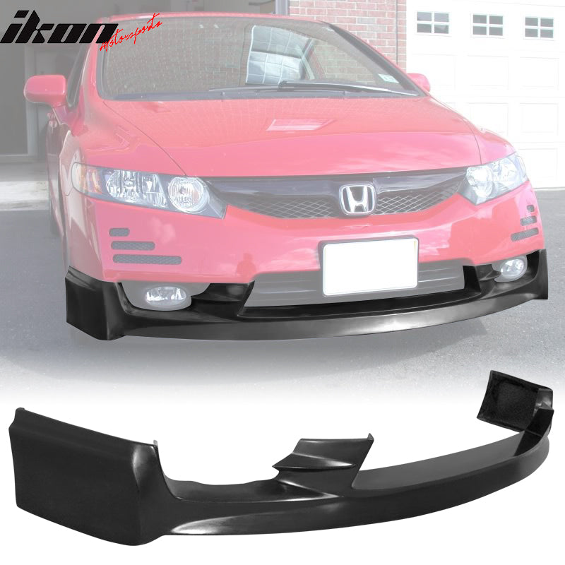 Fits 09-11 Civic 4Door PU Mugen Front & PP Rear Bumper Lip & LED Brake Lamp