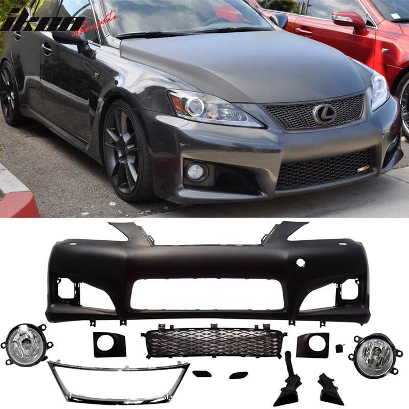 Fits 09-10 Lexus IS250 350 ISF Front Bumper No PDC +Fog Light