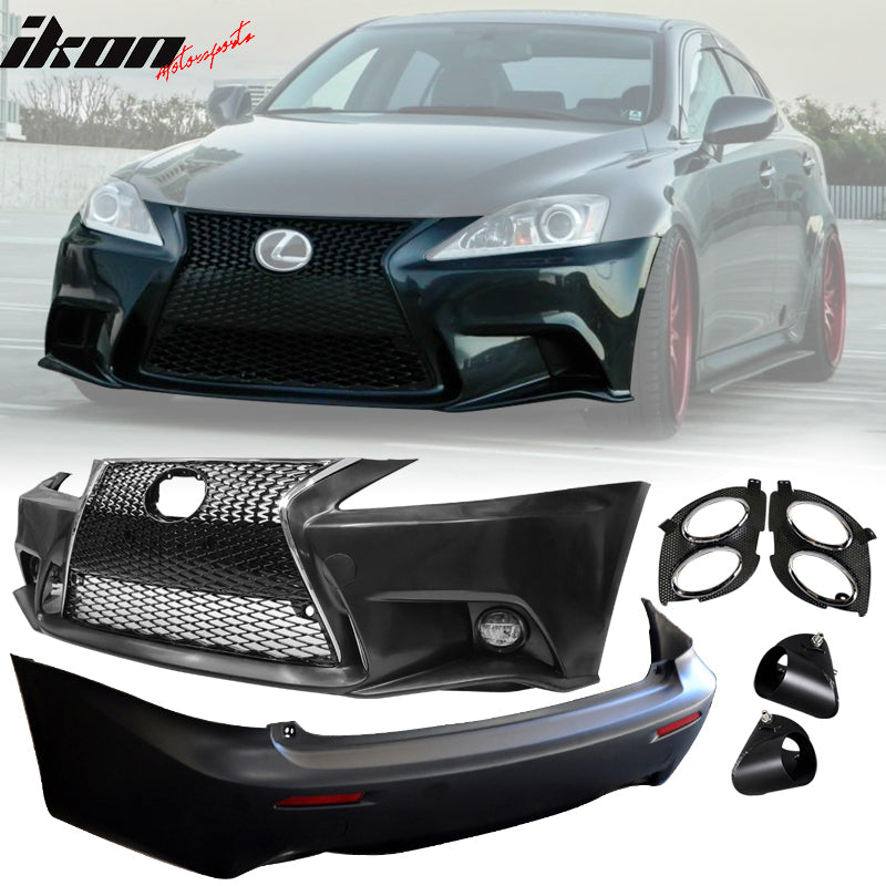 2006-2013 Lexus IS250 IS350 Front & Rear Bumper NO PDC & Muffler Tip