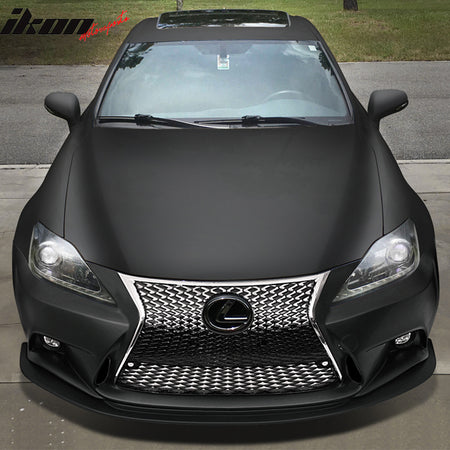 Front Bumper Cover Compatible With 2006-2013 Lexus IS250 IS350, Unpainted PP Front Lip Spoiler Diffuser Cover Guard 2IS to 3IS Conversion by IKON MOTORSPORTS, 2007 2008 2009 2010 2011 2012