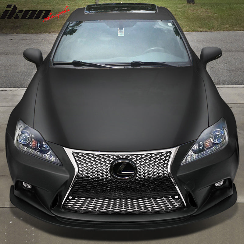 Front Bumper Cover Compatible With 2006-2013 Lexus IS250 IS350, Unpainted PP Front Lip Spoiler Diffuser Cover Guard 2IS to 3IS Conversion by IKON MOTORSPORTS, 2007 2008 2009 2010 2011 2012