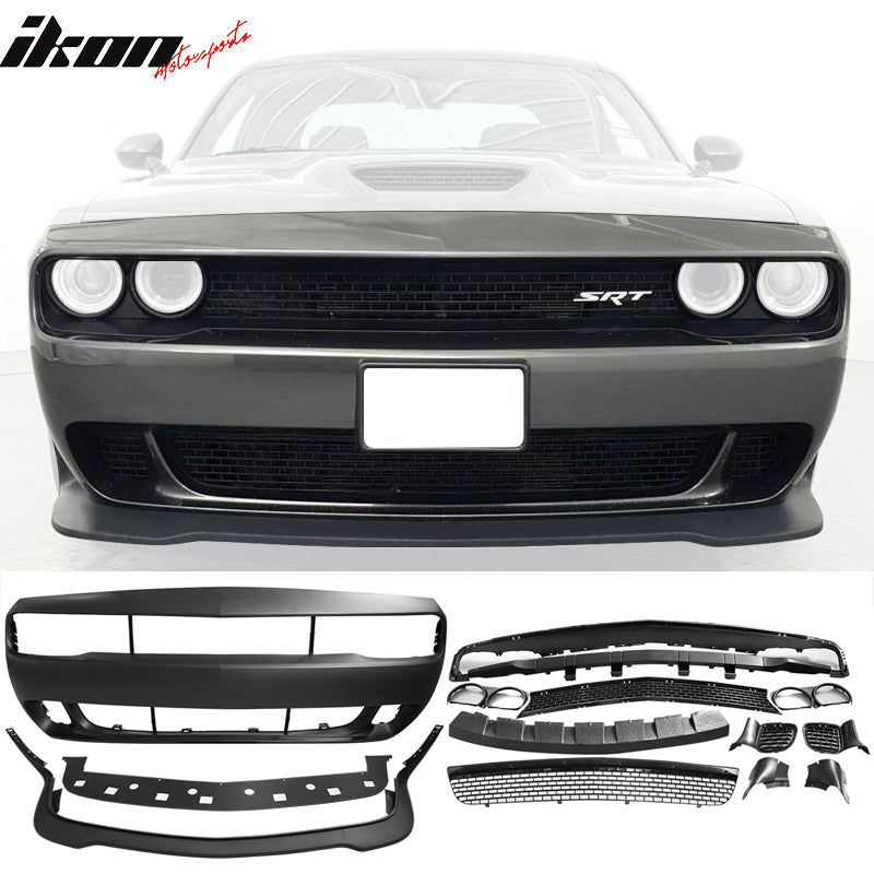 2015-2023 Dodge Challenger Front Bumper w/ Grille & HC Lip Unpaint PP