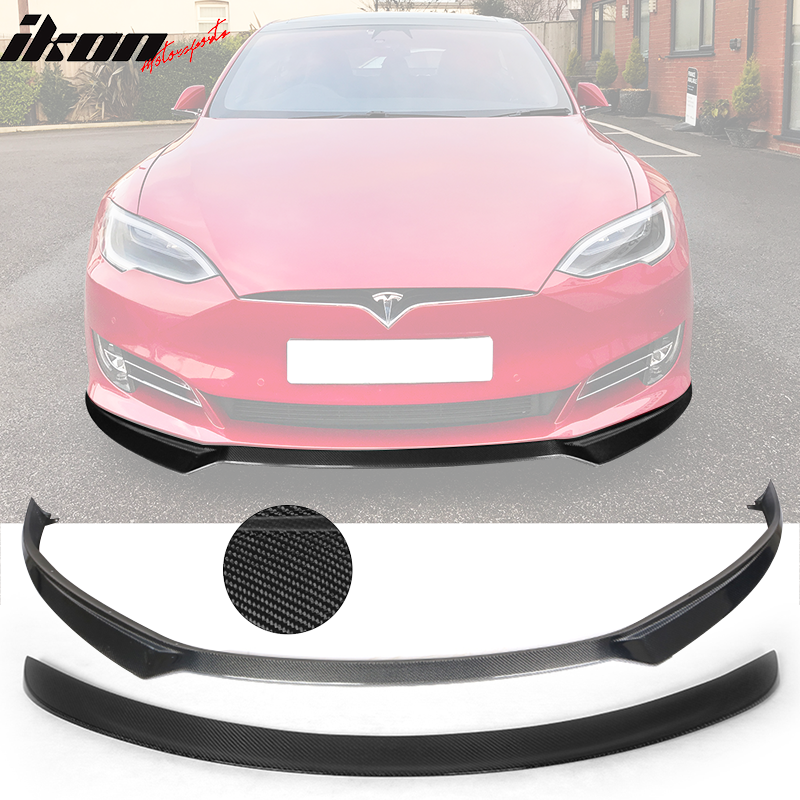 2017-2020 Tesla Model S IKON Front Lip + Trunk Spoiler CF