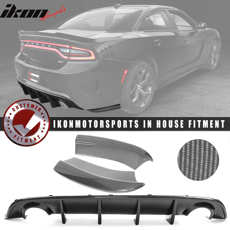 2015-2023 Dodge Charger Rear Bumper Diffuser + Side Aprons Lip CFL