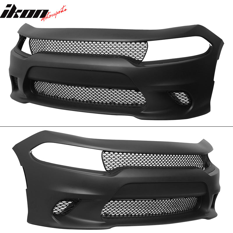 Fits 15-23 Dodge Charger SRT Hellcat Conversion Front Bumper Cover Replacement