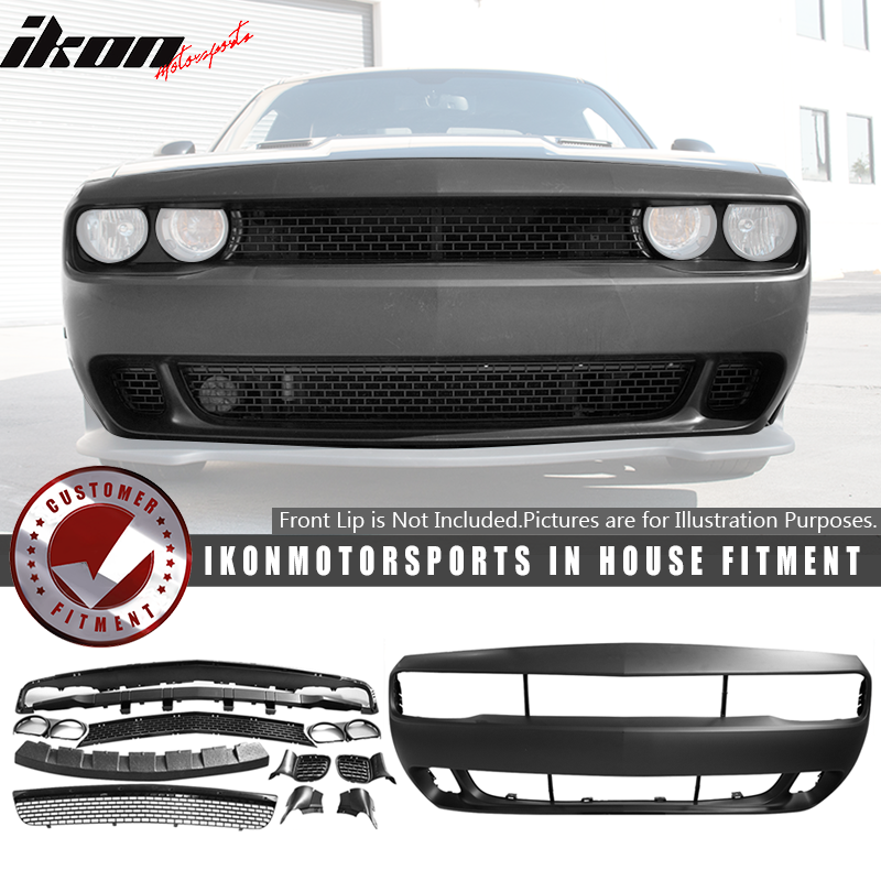 2008-2014 Dodge Challenger Front Bumper Cover w/ Grille Unpainted PP