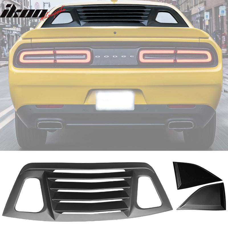 2008-2023 Dodge Challenger Unpainted Rear Window Louver Side Vent ABS