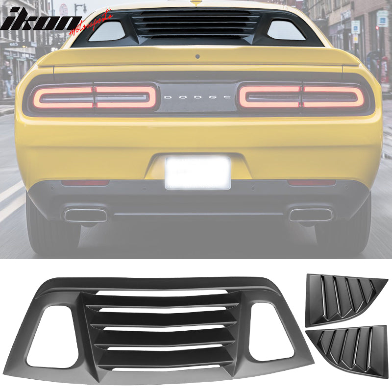 2008-2023 Dodge Challenger Unpainted Rear Side Window Louver Air Vent