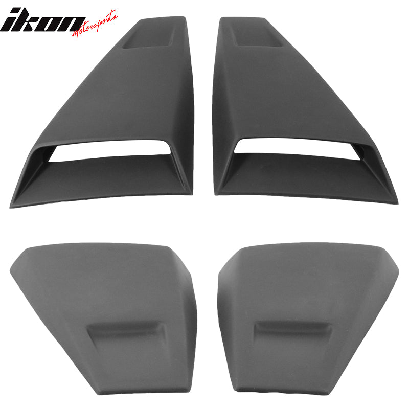 Fits 05-14 Ford Mustang IKON Style 2PCS Side Window Scoops + Rear Window Louver