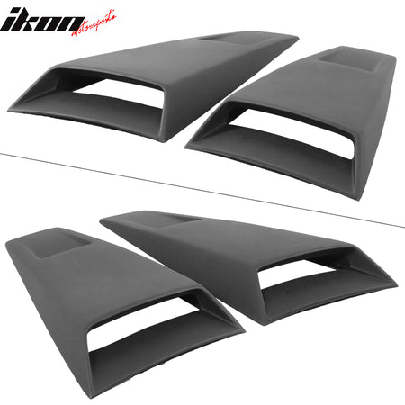 Fits 05-14 Ford Mustang IKON Style 2PCS Side Window Scoops + Rear Window Louver