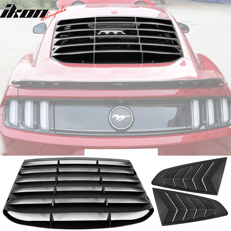 2015-2023 Ford Mustang Coupe Unpainted Rear Side Window Louver ABS