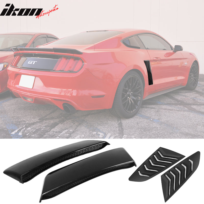 2015-2017 Ford Mustang Unpainted Side Window Louver Rear Fender Scoop