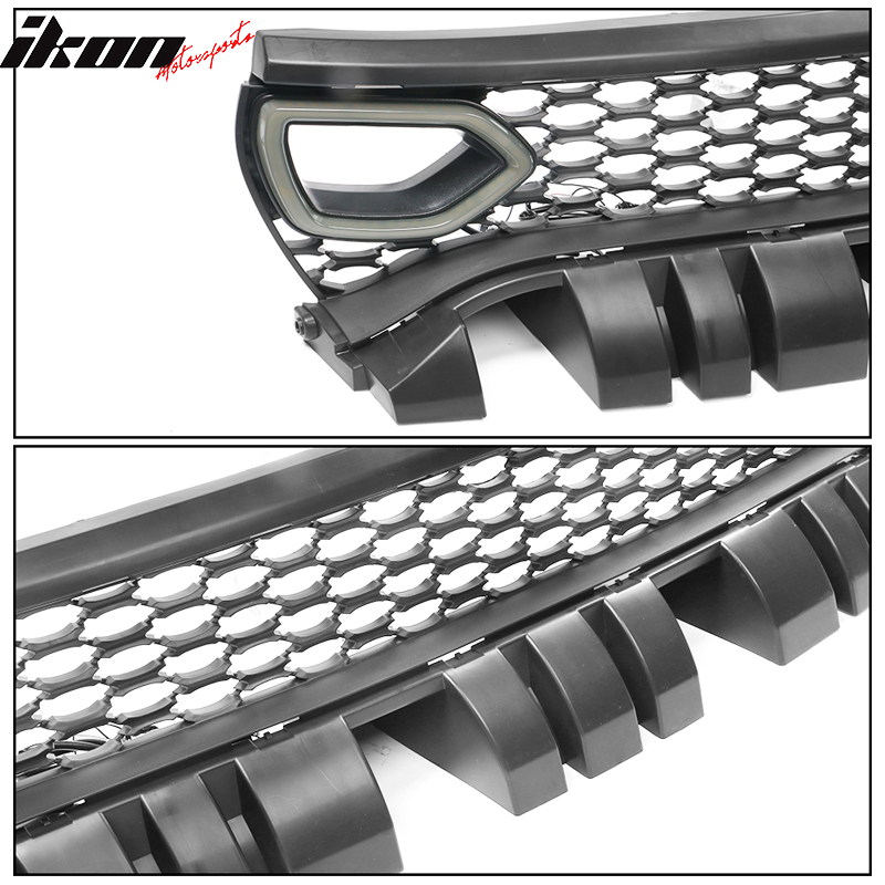 Fits 15-23 Dodge Charger SRT Style Front Upper & Lower Grille w/ LED Lights