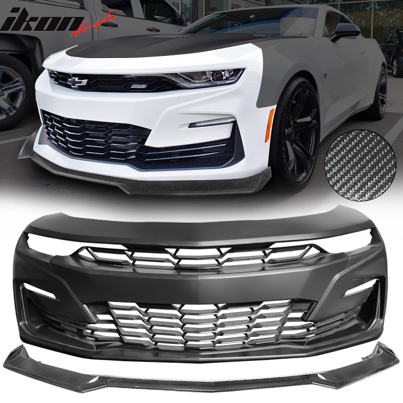 2019-2024 Chevy Camaro SS Style Black Front Bumper Guard CFL Lip ABS