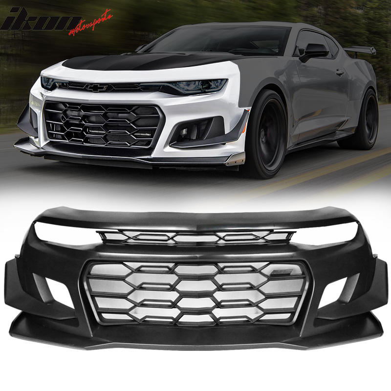 2019-2024 Chevy Camaro 1LE Style Unpainted Black Front Bumper Guard PP