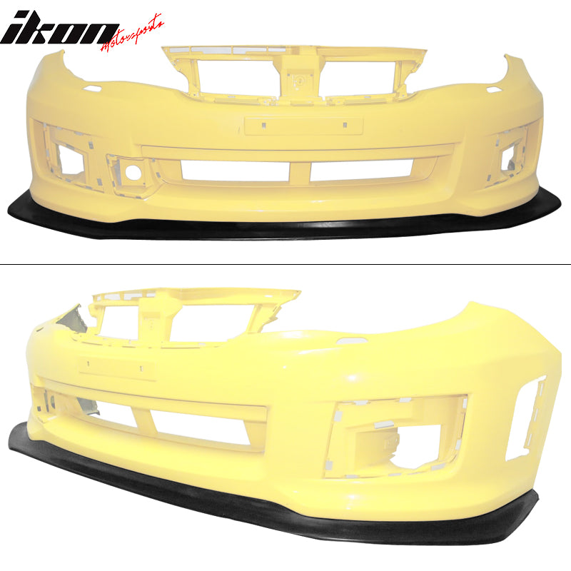 Fits 11-14 Subaru WRX STI Front Bumper Lip + Front Winglets IKON V6 Style PU