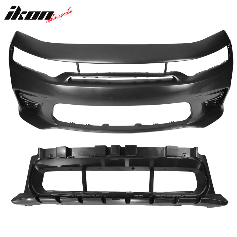 Fits 15-23 Dodge Charger Sedan 4Dr PP Front Bumper Cover W/Grille Foglight Cover