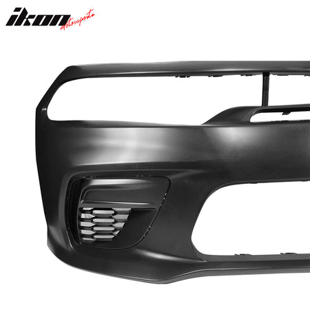 Fits 15-23 Charger PP Front Bumper w/ SRT Upper Lower Grille Foglight Cover