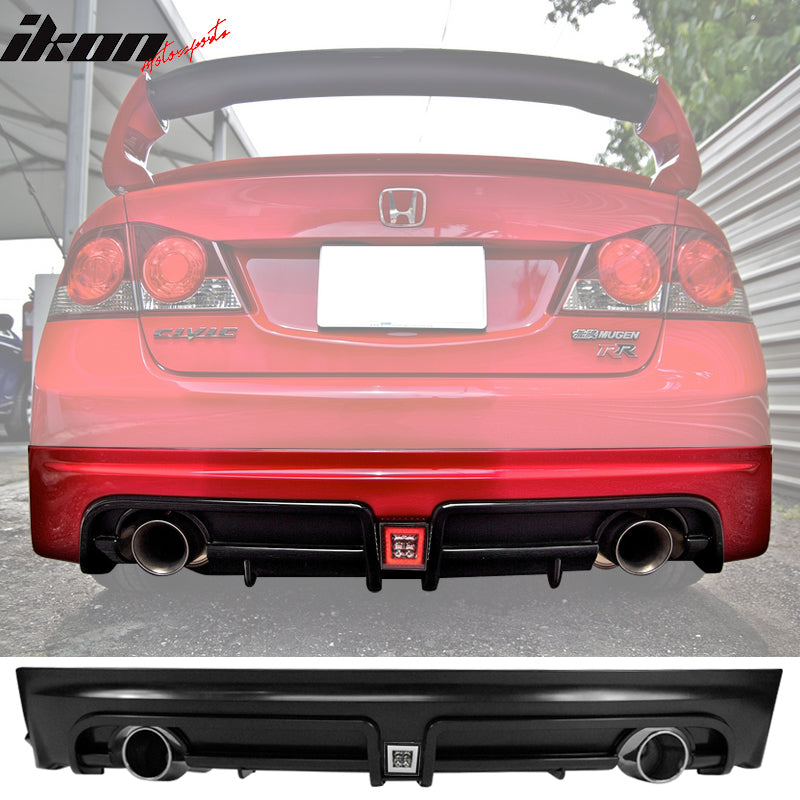 2006-2011 Civic Mugen Twin Outlet Clear 3rd Brake Light Rear Diffuser